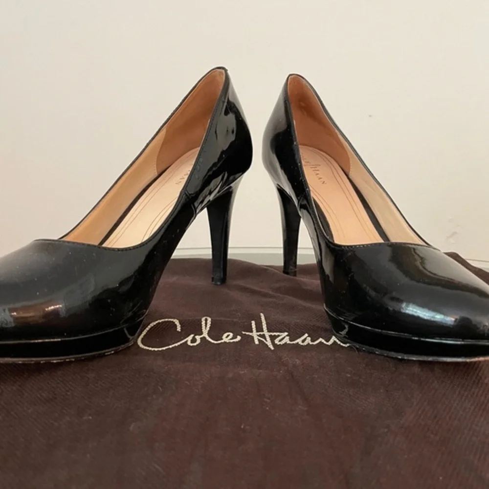 Cole Hasn Patent Leather Pumps 8.5 Black EUC